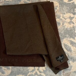Hickey Freeman Dark Brown Wool Scarf